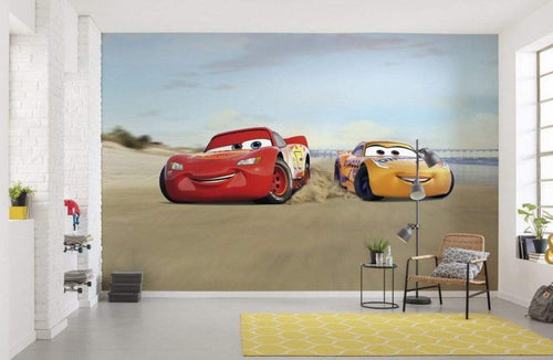 Komar Cars Beach Race Papier Peint 368x254cm 8 pièces ambiance | Yourdecoration.fr