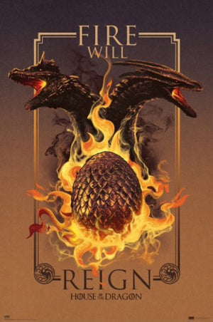 Affiche Poster House Of The Dragon Fire Will Reign 61x91 5cm Grupo Erik GPE5856 | Yourdecoration.fr