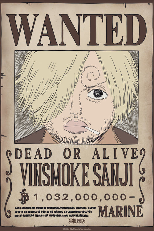 Affiche Poster One Piece Wanted Sanji Wano 38x52cm Abystyle GBYDCO625 | Yourdecoration.fr