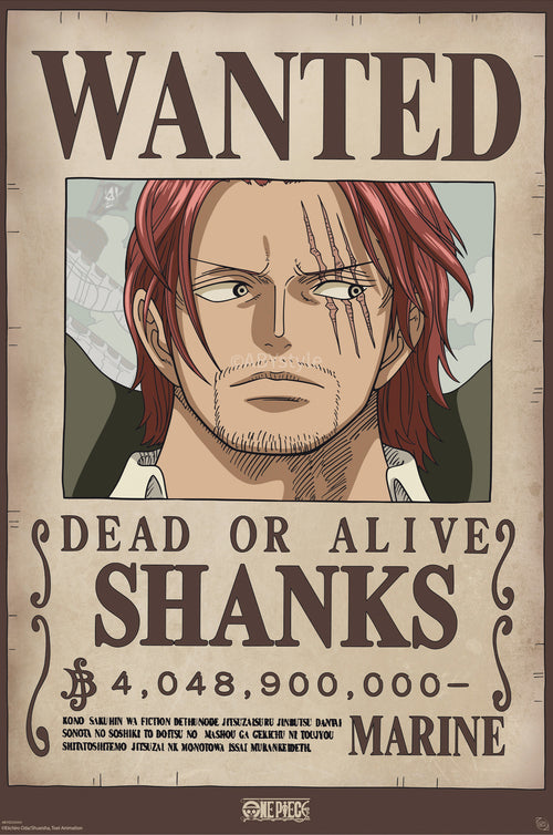 Affiche Poster One Piece Wanted Shanks Wano 38x52cm GBYDCO654 | Yourdecoration.fr