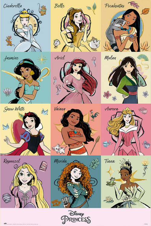 Affiche Poster Disney Princess Brush Strokes 61x91 5cm Grupo Erik GPE5773 | Yourdecoration.fr