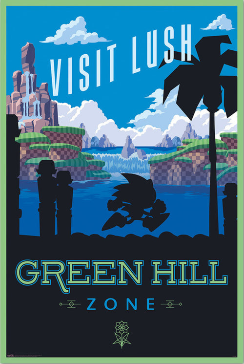 Affiche et Poster Sonic The Hedgehog Visit Lush Green Hill Zone 61x91 5cm Grupo Erik GPE5810 | Yourdecoration.fr