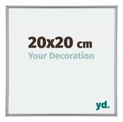 Annecy Plastique Cadre Photo 20x20cm Argent De Face Mesure | Yourdecoration.fr