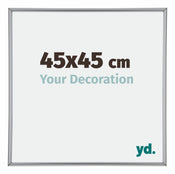 Annecy Plastique Cadre Photo 45x45cm Argent De Face Mesure | Yourdecoration.fr