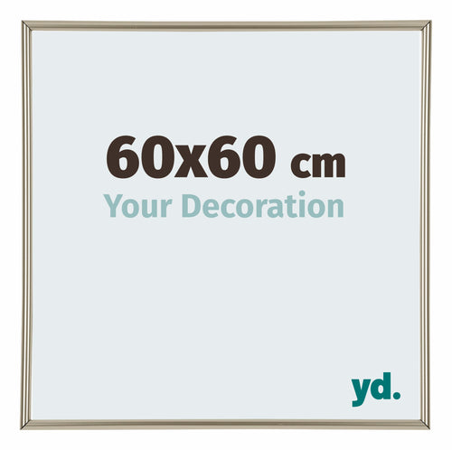 Annecy Plastique Cadre Photo 60x60cm Champagne De Face Mesure | Yourdecoration.fr