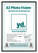 Aurora Aluminium Cadre Photo 29 7x42cm A3 Noir De Face Feuille d insertion | Yourdecoration.fr