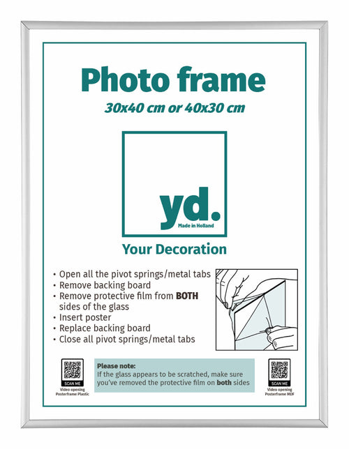 Aurora Aluminium Cadre Photo 30x40cm Argent Mat De Face Mesure | Yourdecoration.fr