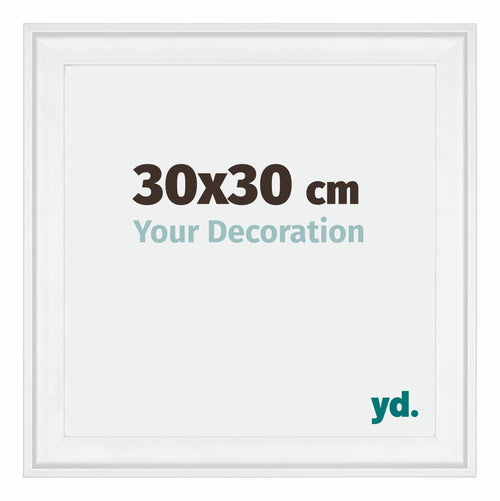 Birmingham Bois Cadre Photo 30x30cm Blanc De face Mesure | Yourdecoration.fr