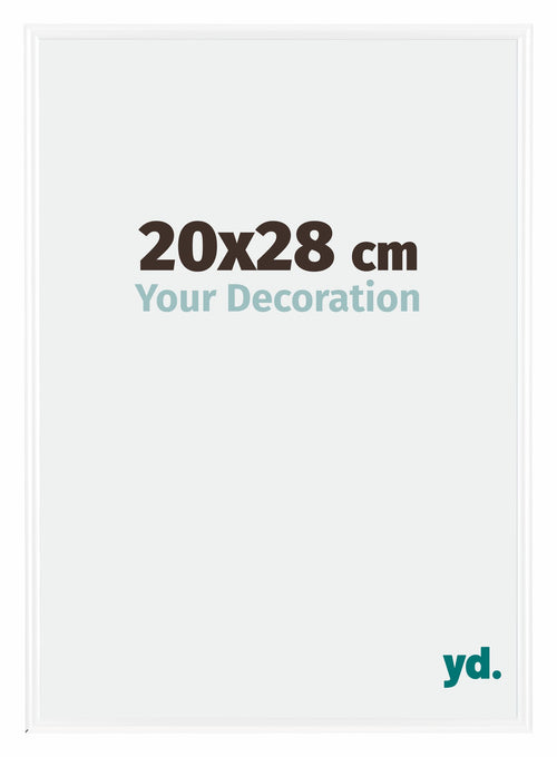 Bordeaux Plastique Cadre Photo 20x28cm Blanc Brillant De face Mesure | Yourdecoration.fr