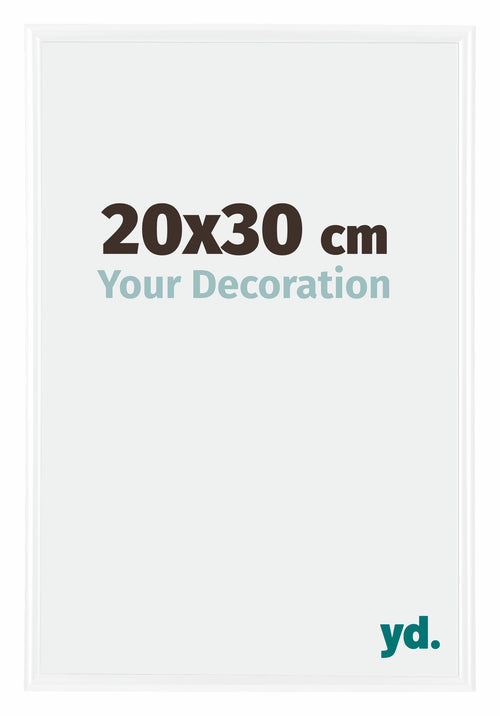 Bordeaux Plastique Cadre Photo 20x30cm Blanc Brillant De face Mesure | Yourdecoration.fr