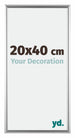 Bordeaux Plastique Cadre Photo 20x40cm Argent De face Mesure | Yourdecoration.fr