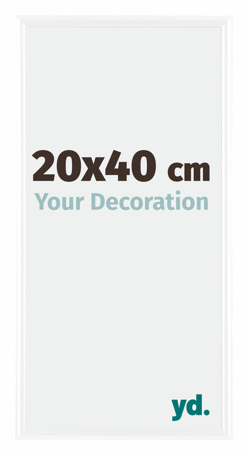 Bordeaux Plastique Cadre Photo 20x40cm Blanc Brillant De face Mesure | Yourdecoration.fr