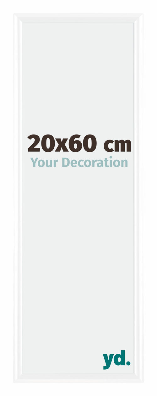 Bordeaux Plastique Cadre Photo 20x60cm Blanc Brillant De face Mesure | Yourdecoration.fr