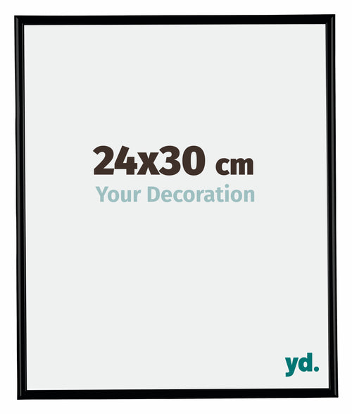 Bordeaux Plastique Cadre Photo 24x30cm Noir Mat De face Mesure | Yourdecoration.fr