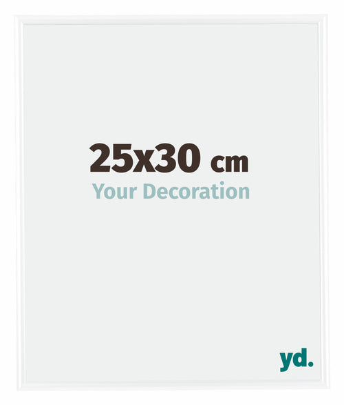 Bordeaux Plastique Cadre Photo 25x30cm Blanc Brillant De face Mesure | Yourdecoration.fr