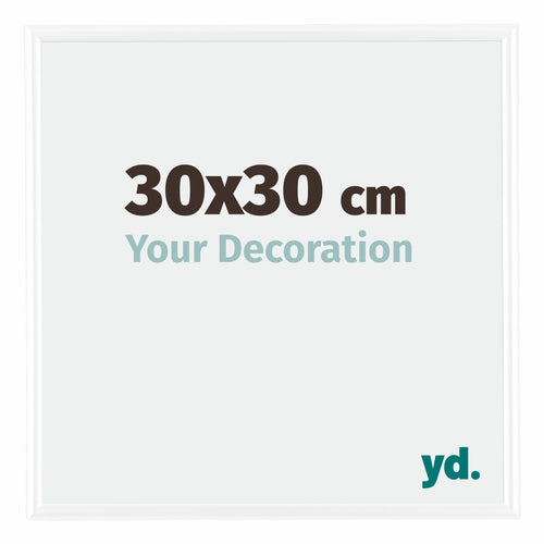 Bordeaux Plastique Cadre Photo 30x30cm Blanc Brillant De face Mesure | Yourdecoration.fr