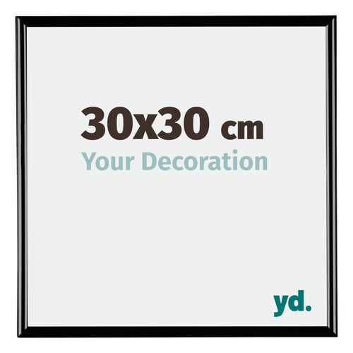 Bordeaux Plastique Cadre Photo 30x30cm Noir Très Brillant De face Mesure | Yourdecoration.fr