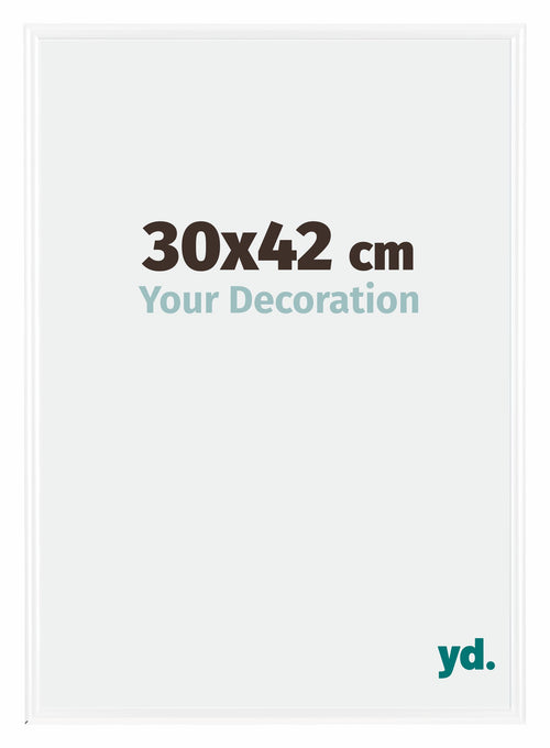 Bordeaux Plastique Cadre Photo 30x42cm Blanc Brillant De face Mesure | Yourdecoration.fr