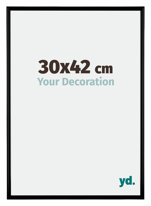 Bordeaux Plastique Cadre Photo 30x42cm Noir Mat De face Mesure | Yourdecoration.fr