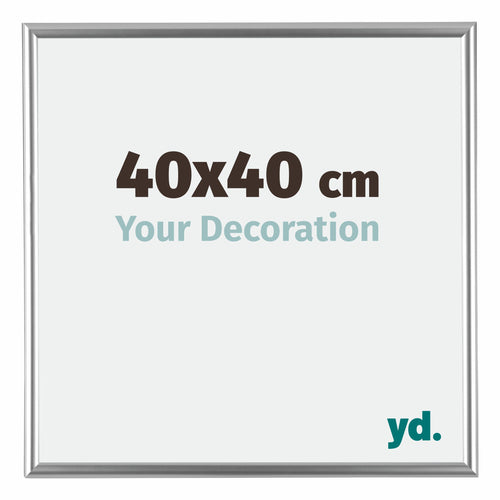 Bordeaux Plastique Cadre Photo 40x40cm Argent De face Mesure | Yourdecoration.fr