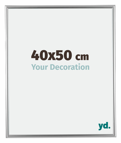 Bordeaux Plastique Cadre Photo 40x50cm Argent De face Mesure | Yourdecoration.fr