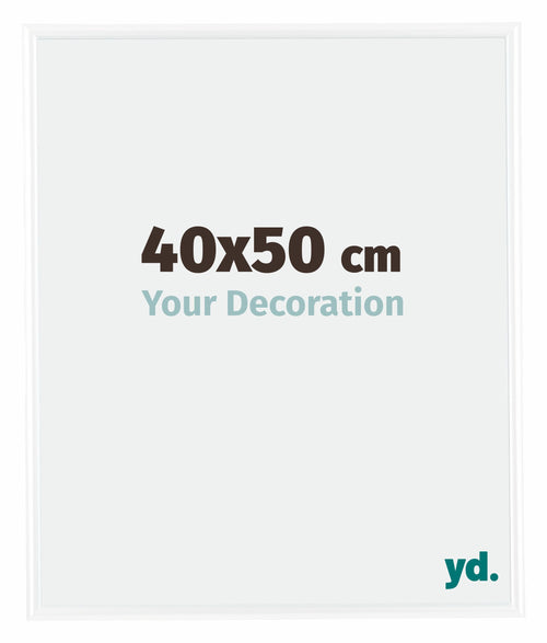 Bordeaux Plastique Cadre Photo 40x50cm Blanc Brillant De face Mesure | Yourdecoration.fr