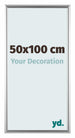 Bordeaux Plastique Cadre Photo 50x100cm Argent De Face Mesure | Yourdecoration.fr