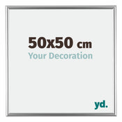 Bordeaux Plastique Cadre Photo 50x50cm Argent De face Mesure | Yourdecoration.fr