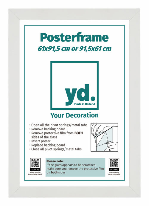 Cadre d'Affiche 61x91,5cm Blanc MDF De Face d Insertion | Yourdecoration.fr