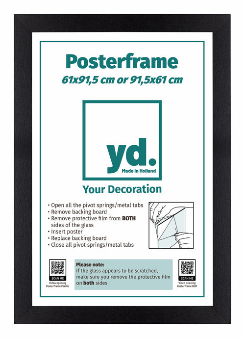 Cadre d'Affiche 61x91,5cm Noir MDF De Face d Insertion | Yourdecoration.fr