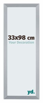 Catania MDF Cadre Photo 33x98cm Argent De Face Mesure | Yourdecoration.fr