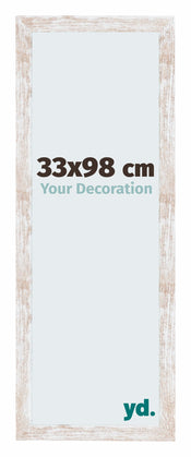 Catania MDF Cadre Photo 33x98cm White Wash De Face Mesure | Yourdecoration.fr