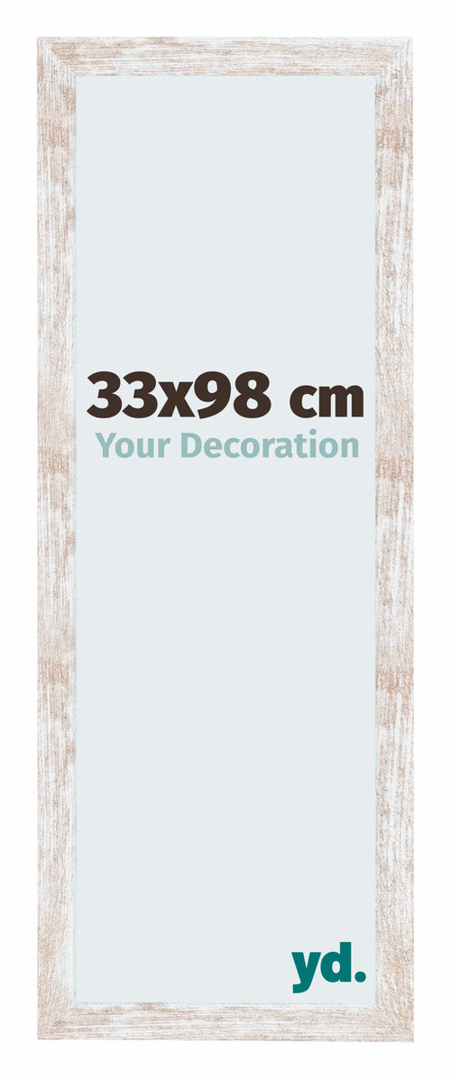 Catania MDF Cadre Photo 33x98cm White Wash De Face Mesure | Yourdecoration.fr