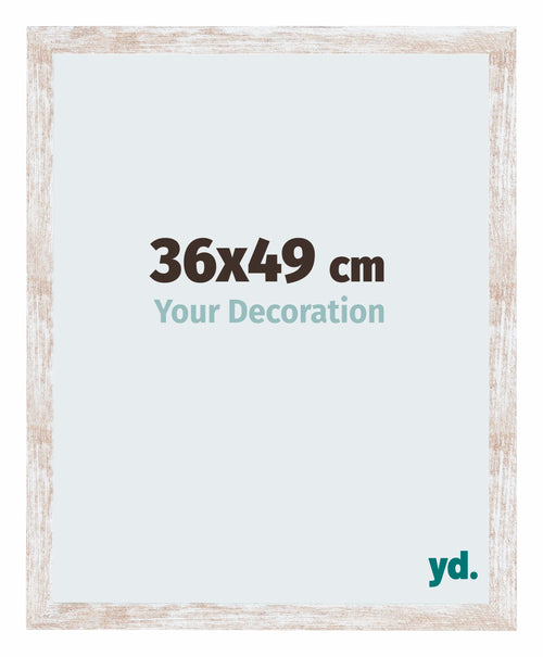 Catania MDF Cadre Photo 36x49cm White Wash De Face Mesure | Yourdecoration.fr