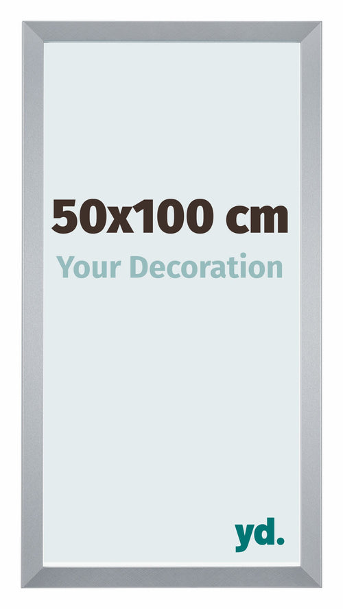 Catania MDF Cadre Photo 50x100cm Argent De Face Mesure | Yourdecoration.fr