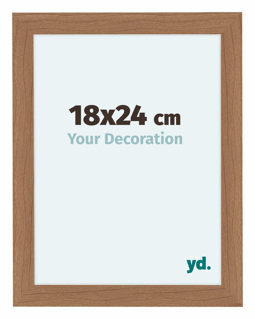 Como MDF Cadre Photo 18x24cm Noyer Clair De Face Mesure | Yourdecoration.fr