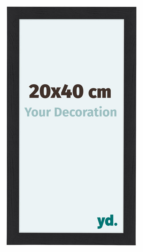 Como MDF Cadre Photo 20x40cm Noir Grain De Bois De Face Mesure | Yourdecoration.fr