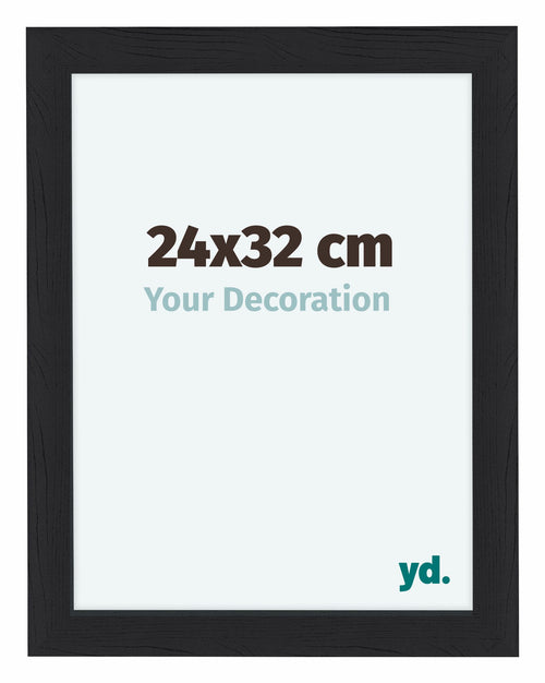 Como MDF Cadre Photo 24x32cm Noir Grain de Bois De Face Mesure | Yourdecoration.fr