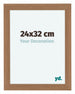 Como MDF Cadre Photo 24x32cm Noyer Clair De Face Mesure | Yourdecoration.fr