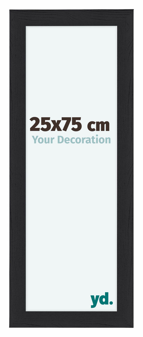 Como MDF Cadre Photo 25x75cm Noir Grain de Bois De Face Mesure | Yourdecoration.fr