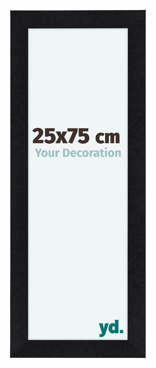 Como MDF Cadre Photo 25x75cm Noir Mat De Face Mesure | Yourdecoration.fr