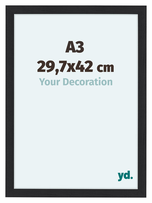 Como MDF Cadre Photo 29 7x42cm A3 Noir Grain De Bois De Face Mesure | Yourdecoration.fr