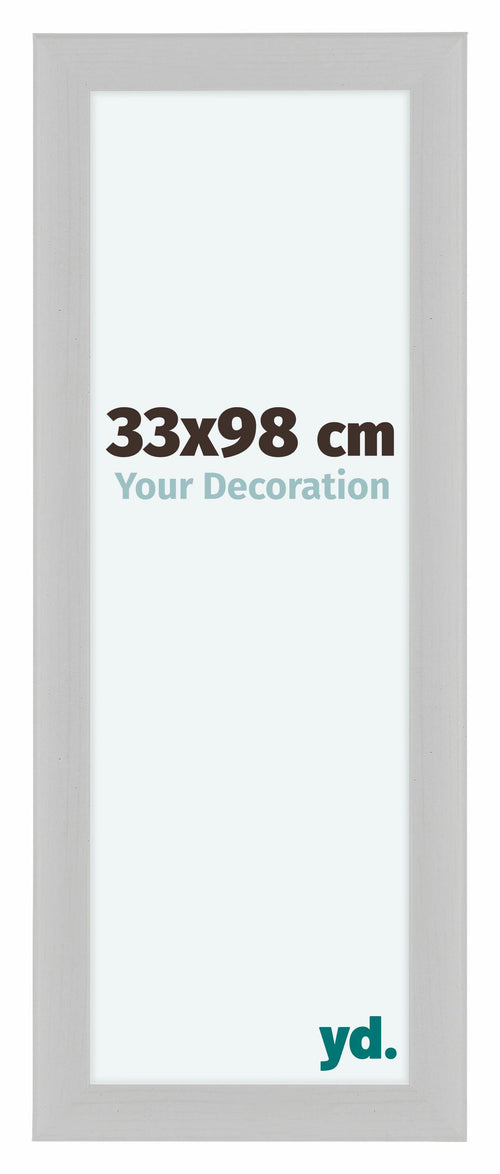 Como MDF Cadre Photo 33x98cm Blanc Grain de Bois De Face Mesure | Yourdecoration.fr