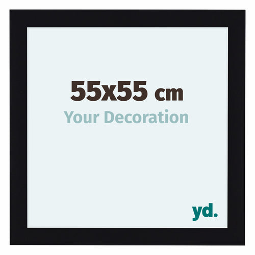 Como MDF Cadre Photo 55x55cm Noir Brillant De Face Mesure | Yourdecoration.fr