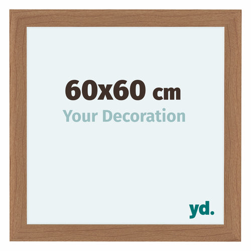 Como MDF Cadre Photo 60x60cm Noyer Clair De Face Mesure | Yourdecoration.fr