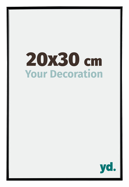 Evry Plastique Cadre Photo 20x30cm Noir Tres Brillant De Face Mesure | Yourdecoration.fr