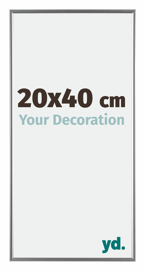 Evry Plastique Cadre Photo 20x40cm Argent De Face Mesure | Yourdecoration.fr