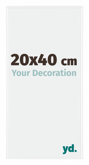 Evry Plastique Cadre Photo 20x40cm Blanc Brillant De Face Mesure | Yourdecoration.fr