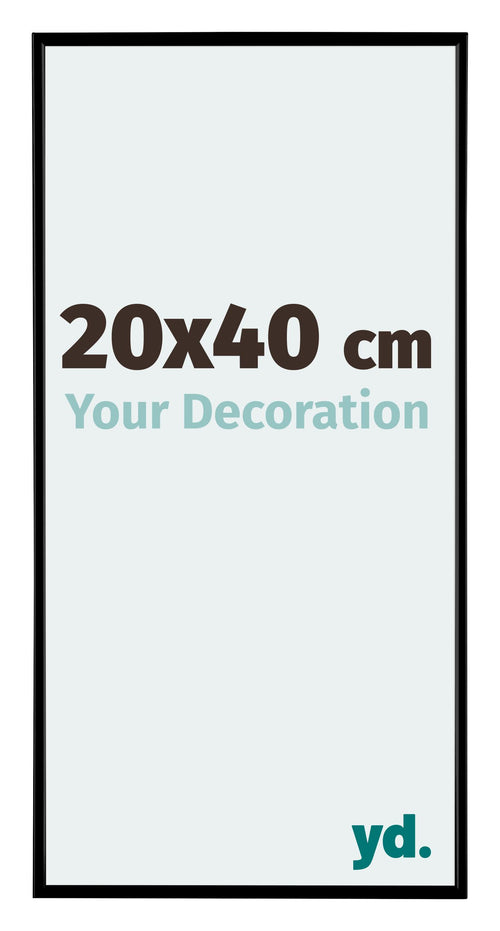 Evry Plastique Cadre Photo 20x40cm Noir Mat De Face Mesure | Yourdecoration.fr