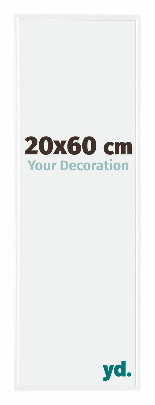 Evry Plastique Cadre Photo 20x60cm Blanc Brillant De Face Mesure | Yourdecoration.fr